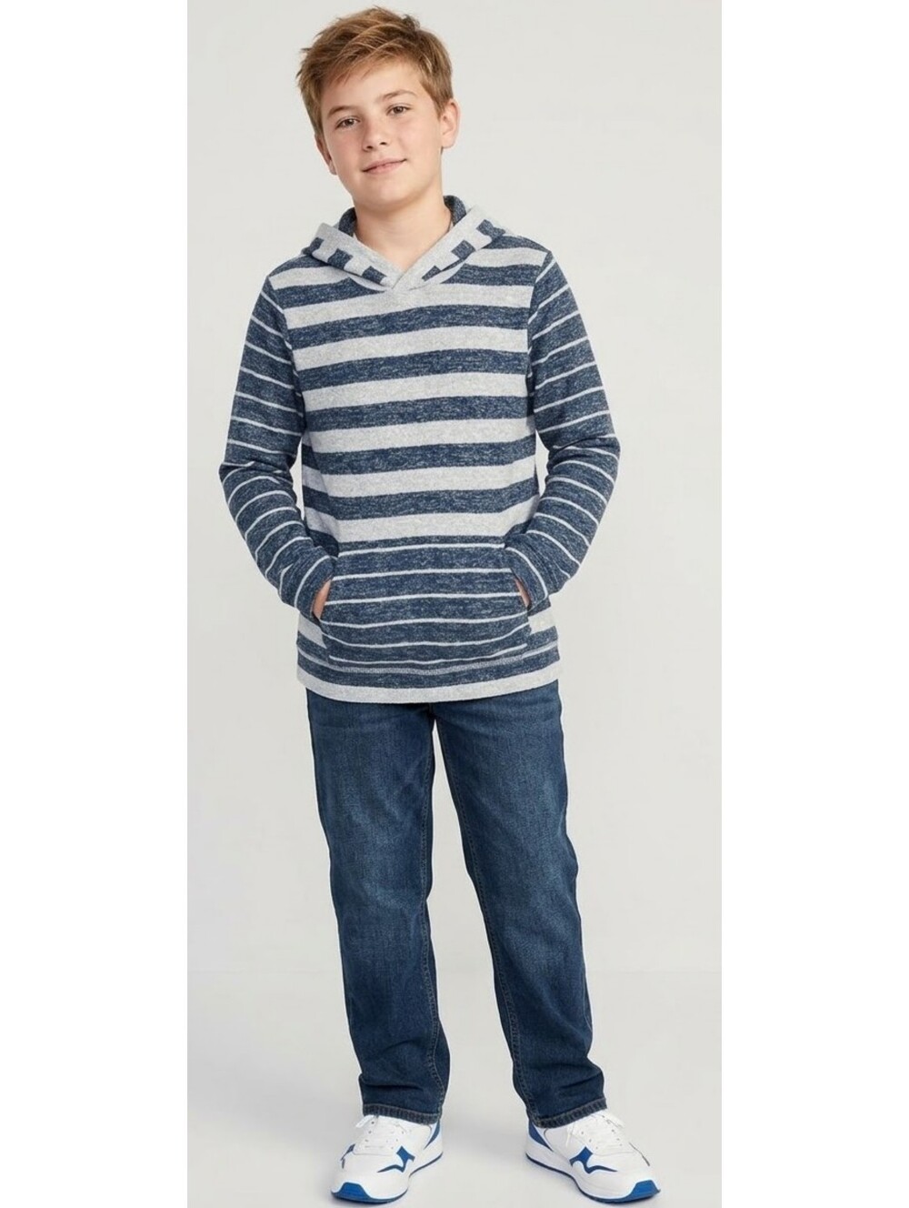 Wonder Nation Youth Pullover Lightweight Striped Hoodie